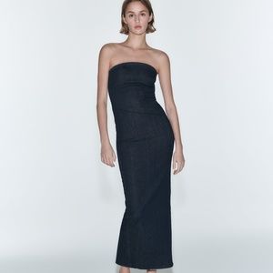 Zara ZW Denim Fitted Dress L